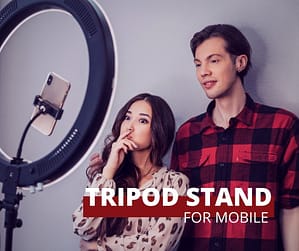 Tripod stand for mobile with ring light